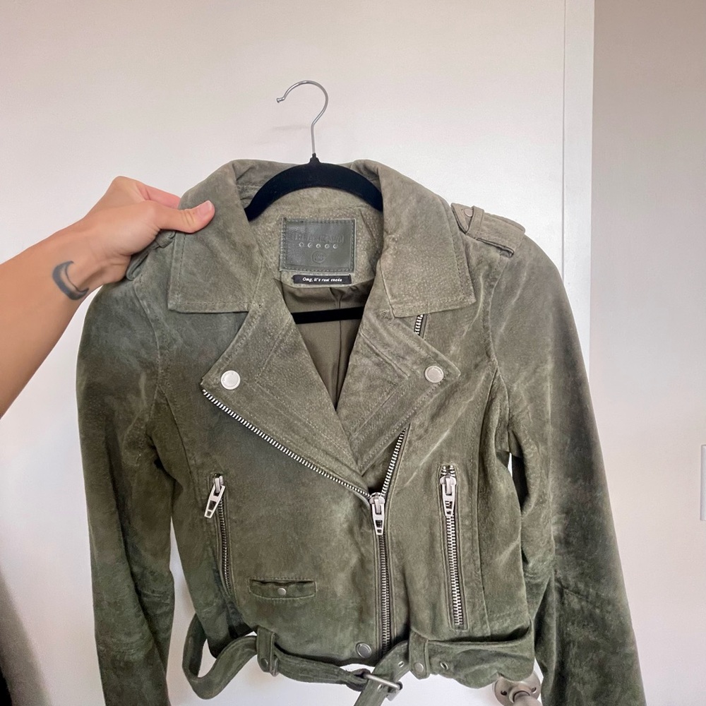 BLANKNYC Herb Suede Moto Jacket